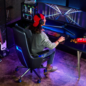 [NEW IN] GC Pro Gaming Chair + Cooling Seat + LED Lights (Black+Blue)
