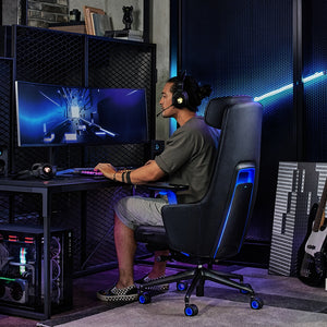 [NEW IN] GC Pro Gaming Chair + Cooling Seat + LED Lights (Black+Blue)